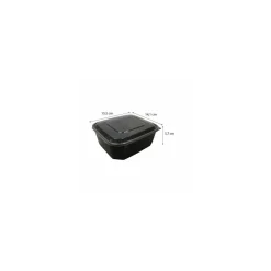 Boite à couvercle charnière pp noir 75 cl - par 288