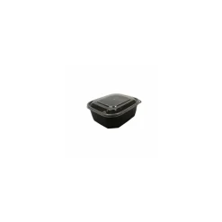 Boite à couvercle charnière pp noir 50 cl - par 408