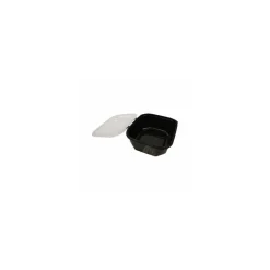 Boite à couvercle charnière pp noir 50 cl - par 408