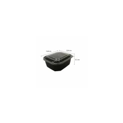 Boite à couvercle charnière pp noir 50 cl - par 408