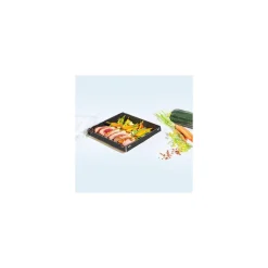 Boite Luxifood carton kraft noir 750 ml avec couvercle RPET - par 20