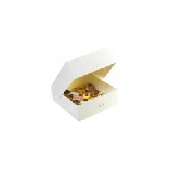 Boite pâtissière blanche en carton 28 x 28 x 8 cm - par 50