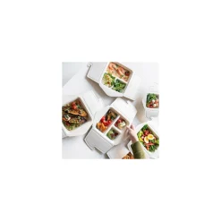 Boite rectangle pulpe 2 compartiments 80 cl - par 150