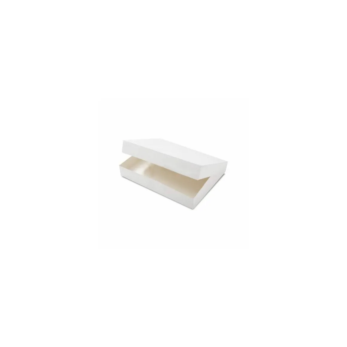 Boite traiteur carton blanc 35 x 26 x 6 cm - par 25