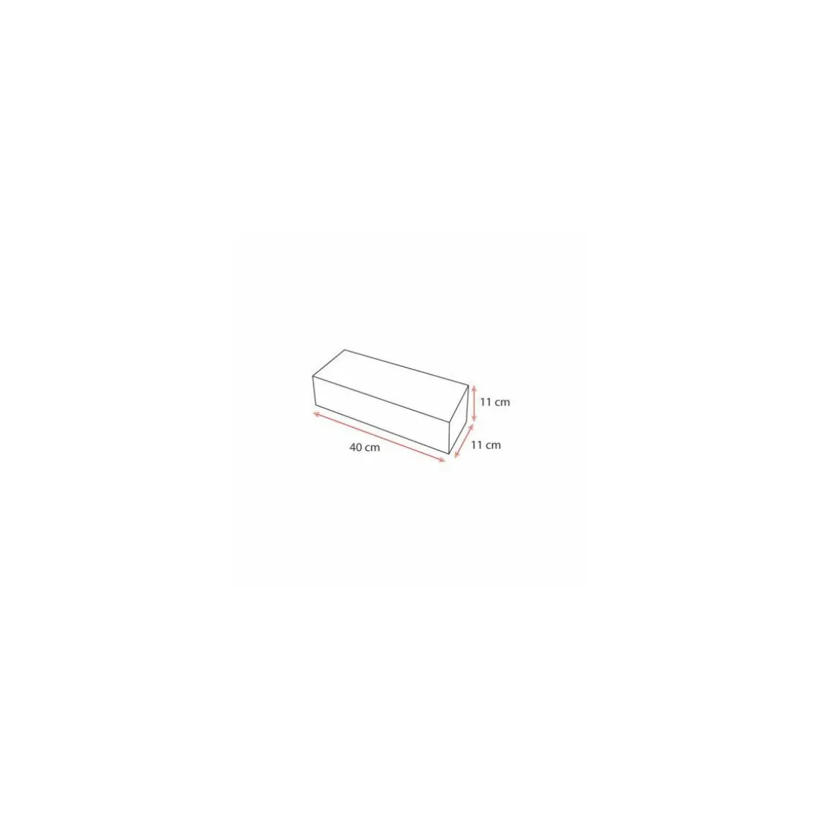 Boîte à buche carton blanc 40 x 11 x 11 cm - par 25