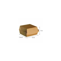 Boîte burger kraft brun 120 x 116 x 70 mm - par 100