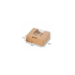 Boîte carton Kraft à fenêtre 100 x 100 x 40 mm - par 50
