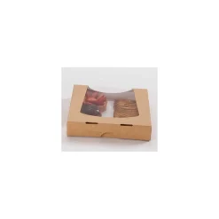 Boîte carton Kraft à fenêtre 100 x 100 x 40 mm - par 50