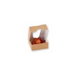 Boîte carton Kraft à fenêtre 100 x 100 x 40 mm - par 50