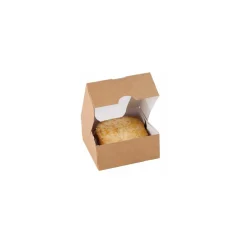 Boîte carton Kraft à fenêtre 140 x 140 x 60 mm - par 50