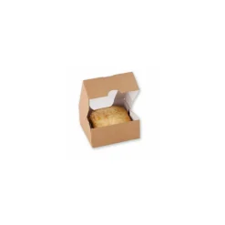 Boîte carton Kraft à fenêtre 140 x 140 x 60 mm - par 50