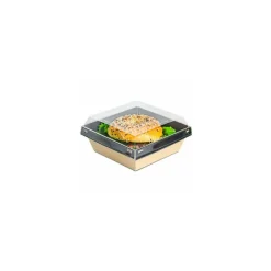 Boîte Luxifood carton kraft noir 90 cl + couvercle - par 20