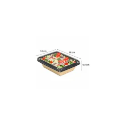 Boîte Luxifood carton kraft noir 85 cl + couvercle - par 20