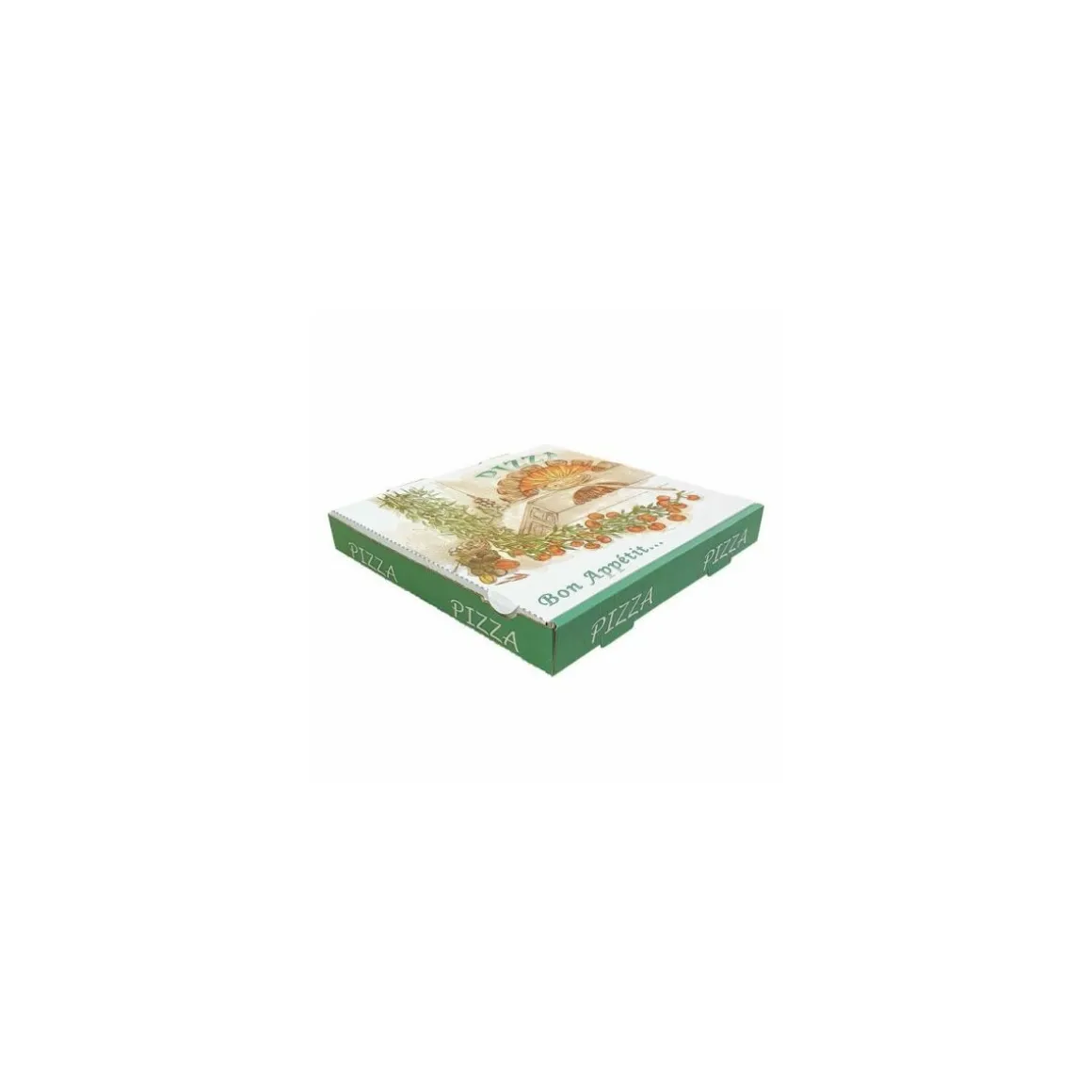 Boîte pizza à coins droits "Olives" 33 x 33 x 4 cm - par 100