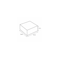 Boîte pâtissière blanche en carton 26 x 26 x 10 cm - par 50