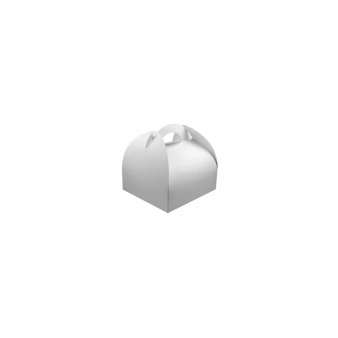 Boîte pâtissière en carton à poignée blanche 17 x 15 x 5,5 cm - par 50