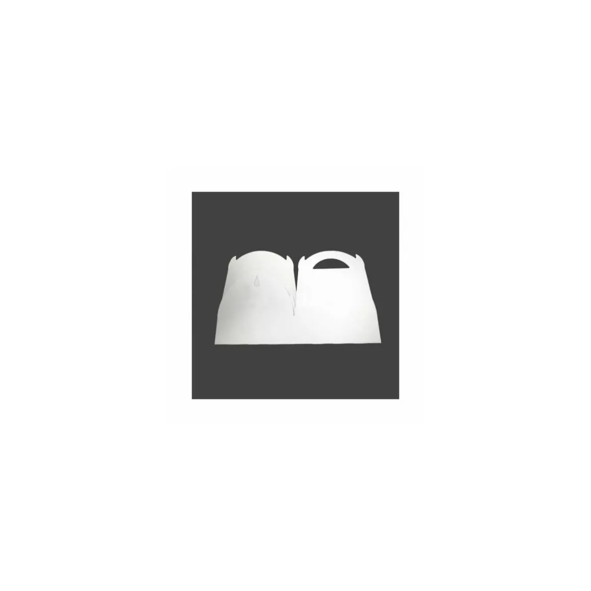 Boîte pâtissière en carton à poignée blanche 17 x 15 x 5,5 cm - par 50