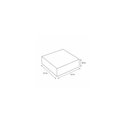Boîte pâtissière kraft brun avec couvercle 22 x 22 x 8 cm - par 50