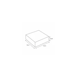 Boîte pâtissière kraft brun avec couvercle 18 x 18 x 8 cm - par 50