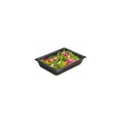 Boîte à salade plastique noire avec couvercle Freshipack 1200 ml - par 30
