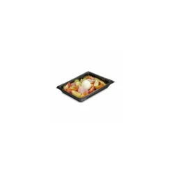 Boîte à salade plastique noire avec couvercle Freshipack 900 ml - par 30