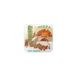 Boîtes à pizza à coins cassés "Olives" 33 x 33 x 3 cm - par 100