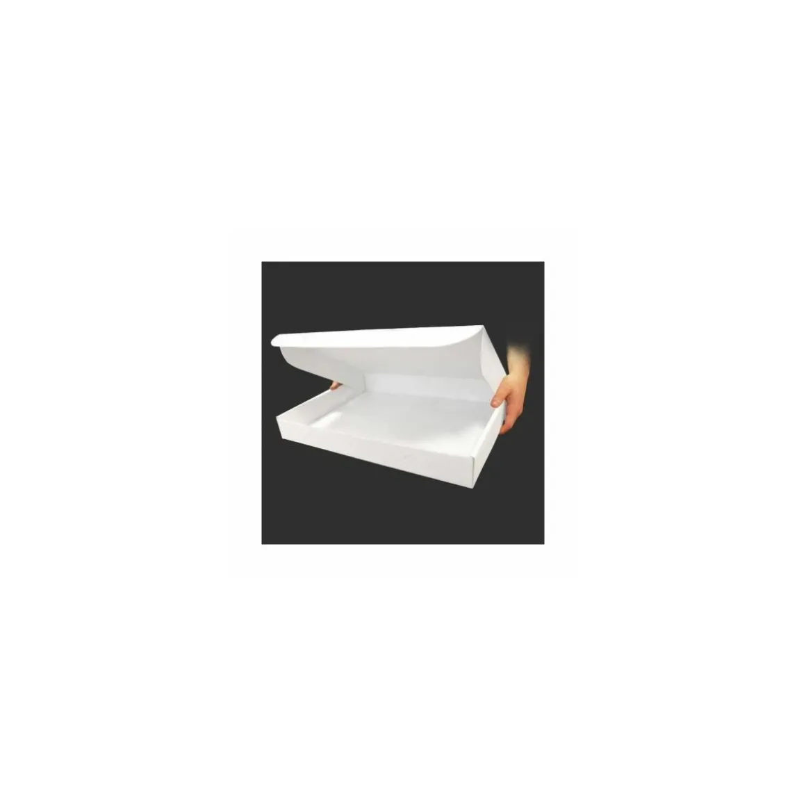 Boîte traiteur carton micro cannelures blanche 42 x 32 x 6 cm - par 25