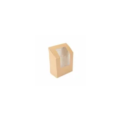 Boîte à wrap et tortilla avec fenêtre kraft brun - par 100