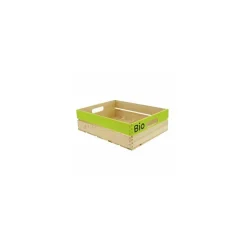 Cagette bois avec logo bio 40 x 30 x 12 cm