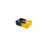 Caisse ajourée gerbable PEHD bleu et jaune 34L - 60 x 40 x 18,7 cm