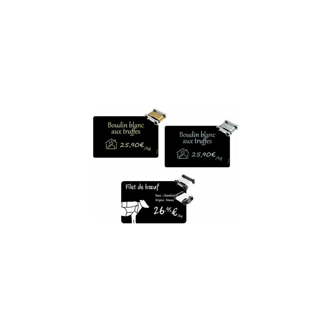 Cartes PVC noires Edikio Access Flex et Duplex 8,56 x 5,4 cm - par 500