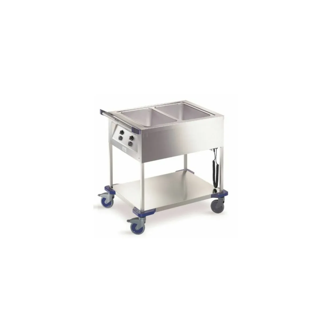 Chariot bain-marie 2 cuves GN 1/1