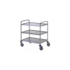 Chariot de service inox 3 plateaux 89,5 x 62,5 x 96 cm