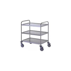 Chariot de service inox 3 plateaux 89,5 x 62,5 x 96 cm