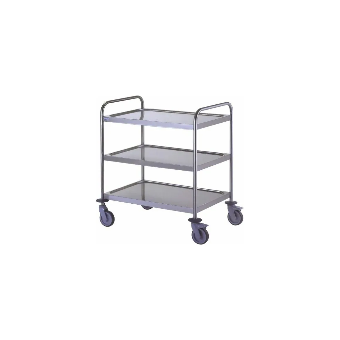 Chariot de service inox 3 plateaux 89,5 x 62,5 x 96 cm