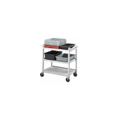 Chariot de service 3 plateaux gris