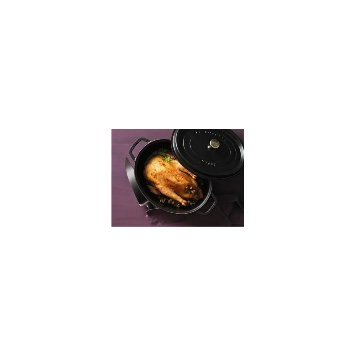 Cocotte fonte ovale noire ø 29 cm