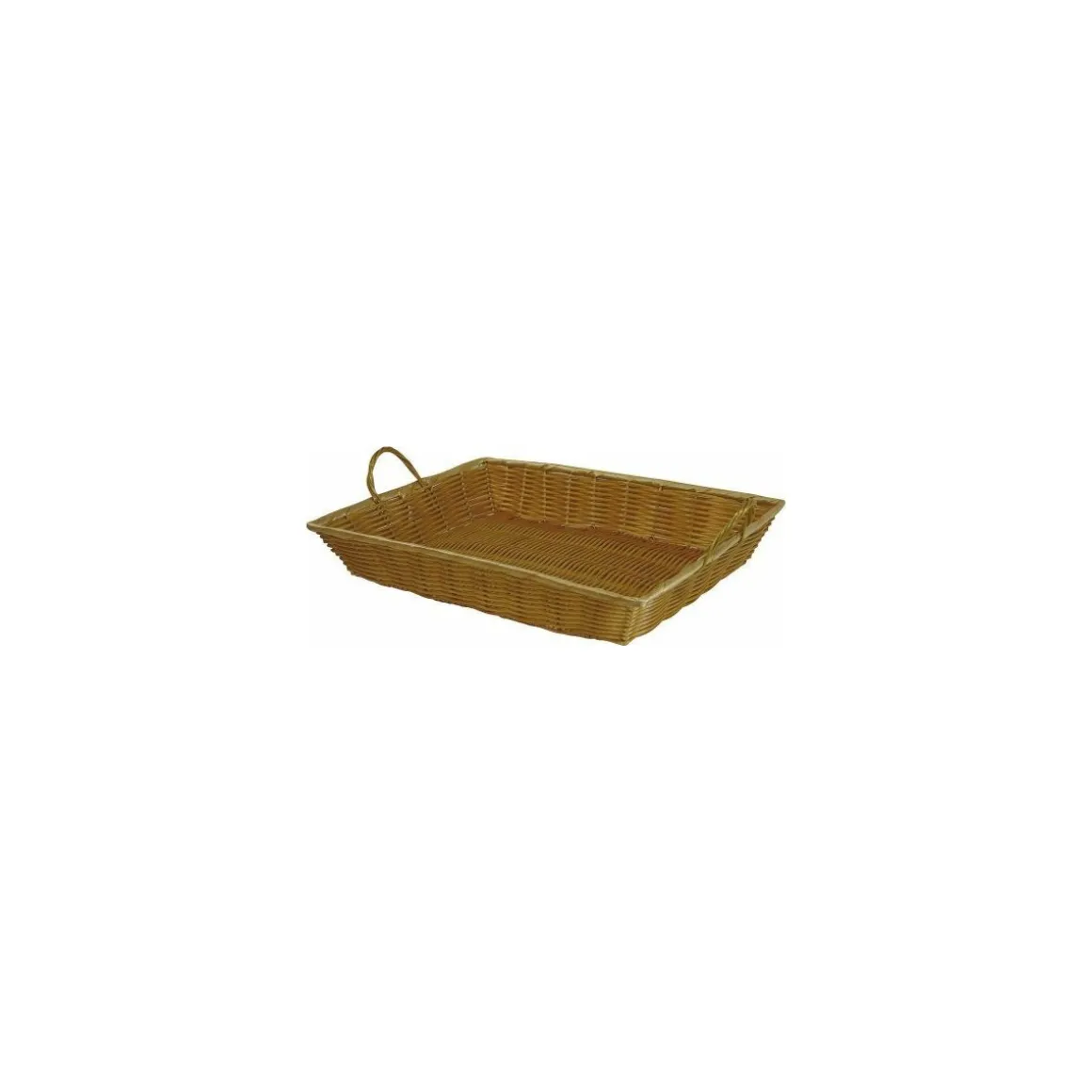 Corbeille rectangulaire rotin synthétique PP 40 x 30 x 7 cm