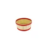 Corbeille ronde bambou bordure rouge ø 22 x 10 cm - par 20
