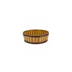 Corbeille ronde bambou bordure paillette marron ø 32 x 10 cm - par 20