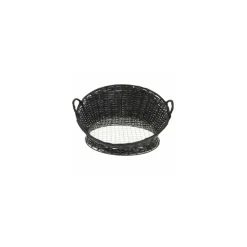 Corbeille van noire avec fond grille inox ø 46 x 26 cm