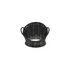 Corbeille van noire avec fond grille inox ø 28 x 24 cm