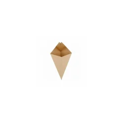 Cornet à frites kraft avec languette pour sauce 100 ml - par 200