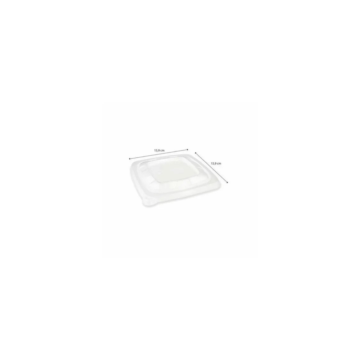 Couvercle carré PP pour saladiers bagasse 500 ml - par 300