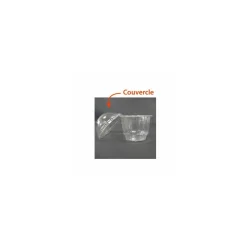 Couvercle dôme plastique transparent pour coupe à dessert 275 ml - par 50