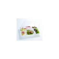 Couvercle PET transparent pour plateau repas 6 compartiments - par 25