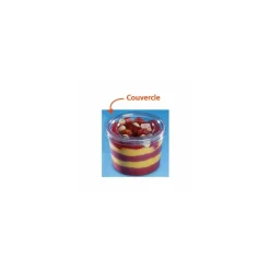 Couvercle plastique transparent pour verrine plastique ronde transparente Bodega 180 ml - par 60