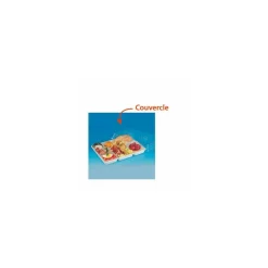 Couvercle plastique transparent pour plateau repas 5 compartiments 38,1 x 23,1 x 4,2 cm - par 30