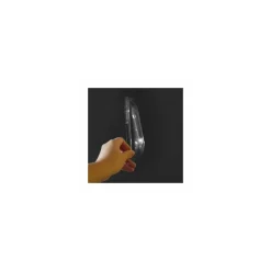 Couvercle plastique transparent pour saladier carré biseauté pulpe de canne 750 ml - par 50