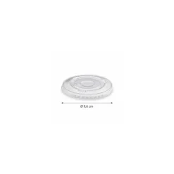 Couvercle plat plastique pour coupe dessert plastique 275 ml - par 50